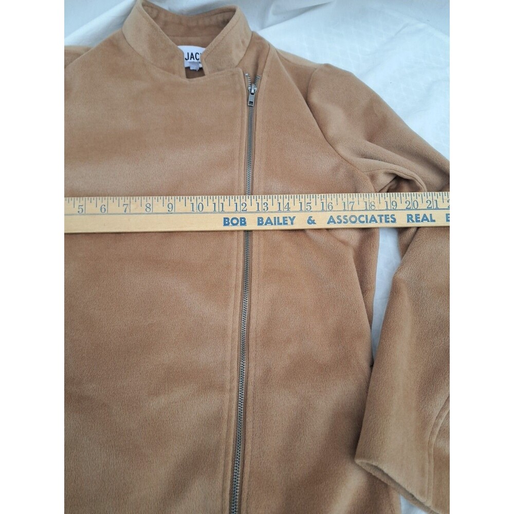 Jack By BB Dakota Womens Long Coat Jacket Asymmetrical Full Zip Tan SOFT M - Picture 5 of 7
